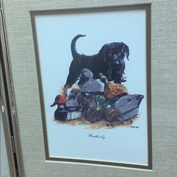Double framed hunting art yellow Black Labrador - Picture 7 of 12